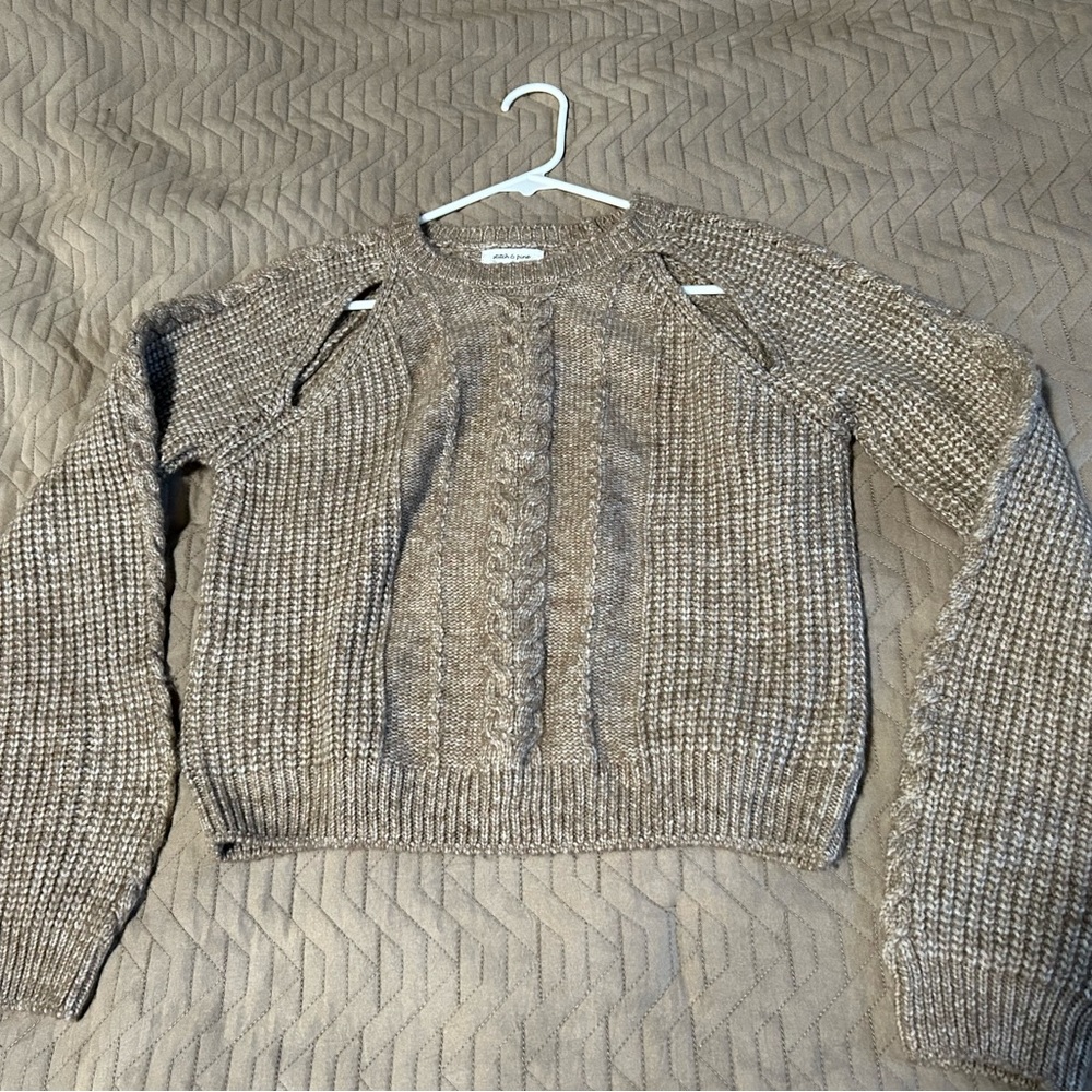 Women's Gray Cropped Sweater